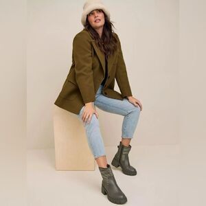 Torrid Asymmetrical Pockets Army Green Coat Jacket Plus Size 2X (18-20) NEW $125